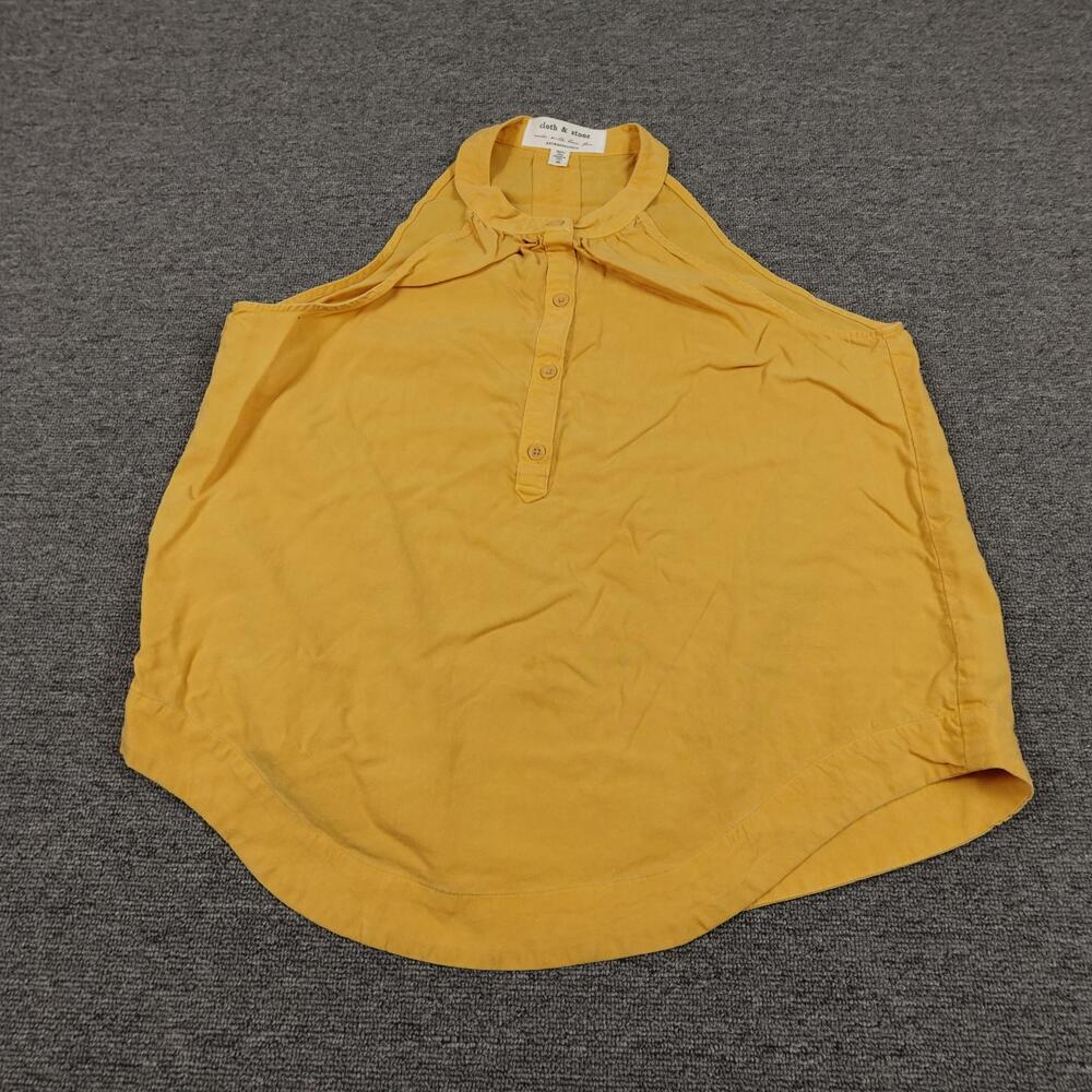 Anthropologie Cloth & Stone Tank Top Medium Yellow Tencel Halter Anthropologie